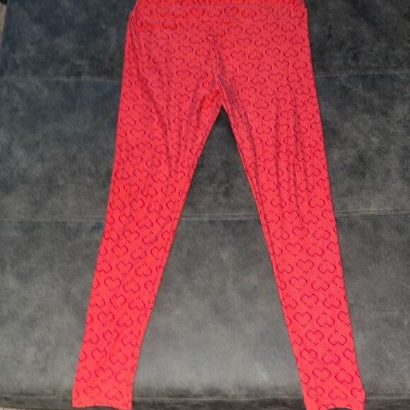 LuLaRoe Red Heart Leggings - Picture 1 of 2